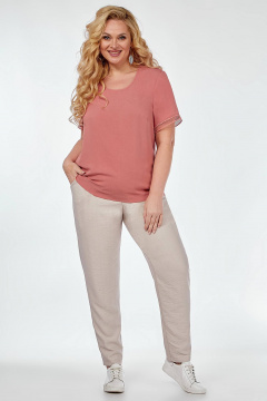 Демисезонный комплект блузка и брюки-бананы из костюмной ткани Algranda А3983 - фото 3