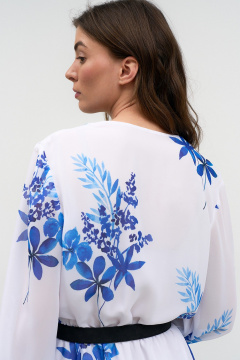 Шифоновое платье на запах с объемным рукавом Art Ribbon M1032P - фото 5