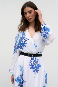 Шифоновое платье на запах с объемным рукавом Art Ribbon M1032P - фото 3