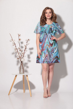 Платье шифон расширенное к низу с кокеткой Fortuna ШЖ 677 - фото 1