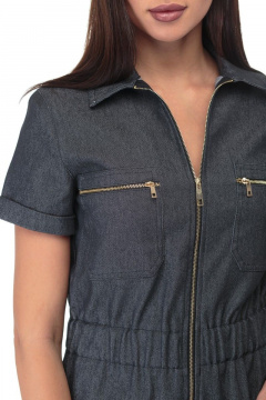 Летний комбинезон из легкого джинса с шортами Anelli 852 темно-серый - фото 3