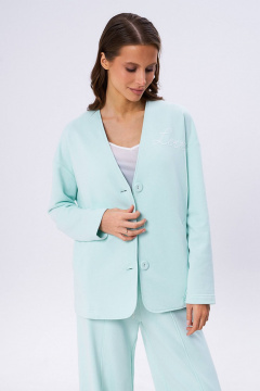 Брюки и кардиган из футера для демисезона KaVaRi 8018.2 мята - фото 3