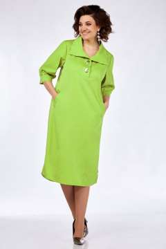 Платье баллон полуприлегающего силуэта с карманами и пуговицами Matini 3.1753 яблоко - фото 5