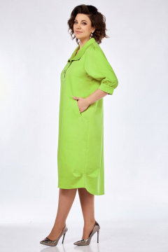 Платье баллон полуприлегающего силуэта с карманами и пуговицами Matini 3.1753 яблоко - фото 3