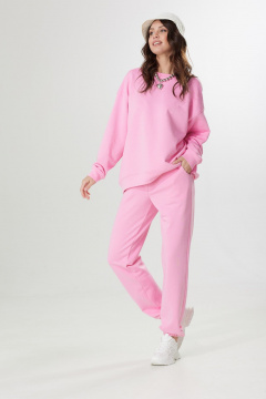 Розовые джоггеры из трикотажа для спорта и отдыха MG Wear 4101-1 розовый - фото 1
