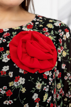 Шифоновое платье с цветочным принтом, воланами и брошью Gold Style 2608 - фото 4