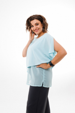 Блуза Anelli 1210 голубой - фото 3