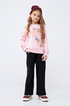 Джемпер-свитшот из футера с декором и принтом Bell Bimbo 232059 св.розовый - фото 1