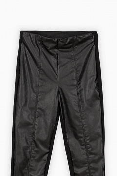 Джеггинсы из эко-кожи и трикотажа для девочки Bell Bimbo 232094 черный - фото 3