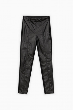 Джеггинсы из эко-кожи и трикотажа для девочки Bell Bimbo 232094 черный - фото 1