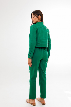 Летние брюки из хлопка с карманами и эластичным поясом Anelli 518 изумруд - фото 3