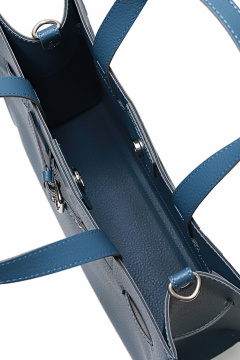 Маленькая сумка из экокожи с застежкой и ручками Galanteya 35923.24с78к45 синий - фото 5