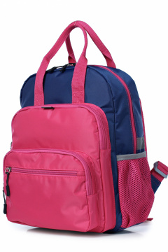 Рюкзак из текстиля с отражающими элементами и боковыми карманами Galanteya 36722.23с276к45 син.т/малин - фото 1