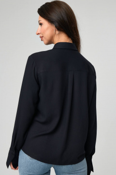 Демисезонная блуза из вискозы с классическим воротником Nadex 20-093010/213-24 черный - фото 2