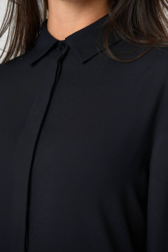 Демисезонная блуза из вискозы с классическим воротником Nadex 20-093010/213-24 черный - фото 3
