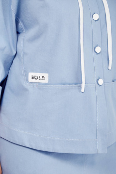 Джинсовый летний костюм с капюшоном и юбкой прямого силуэта Jurimex 3110 голубой - фото 3