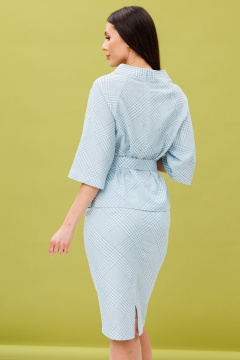 Блуза и юбка из вискозы на каждый день, голубая, прилегающий силуэт Ларс Стиль 888/1 - фото 3