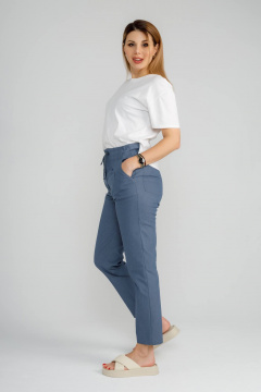 Брюки бананы укороченные из хлопка для повседневной носки IUKONA 1009 деним - фото 4