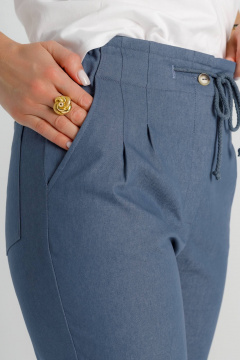 Брюки бананы укороченные из хлопка для повседневной носки IUKONA 1009 деним - фото 2