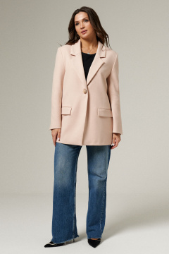 Жакет приталенного силуэта из текстиля для делового образа Панда 188030w бежевый - фото 1