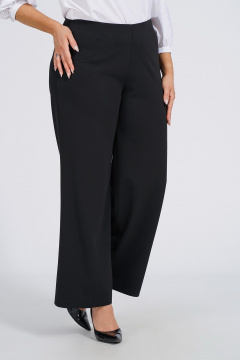 Элегантные брюки свободного кроя из трикотажа для повседневных образов Пинск-Стиль 344 черный - фото 5