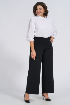 Элегантные брюки свободного кроя из трикотажа для повседневных образов Пинск-Стиль 344 черный - фото 3
