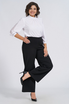 Элегантные брюки свободного кроя из трикотажа для повседневных образов Пинск-Стиль 344 черный - фото 2