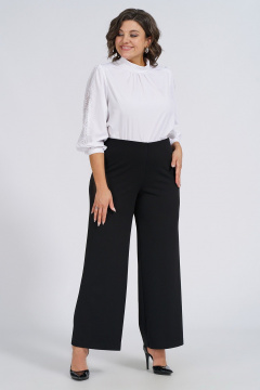 Элегантные брюки свободного кроя из трикотажа для повседневных образов Пинск-Стиль 344 черный - фото 1