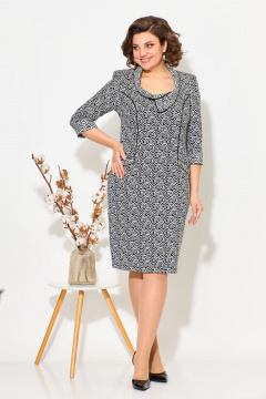 Платье с асимметричным воротником и потайной молнией, деловое Fortuna ШЖ 362 - фото 1