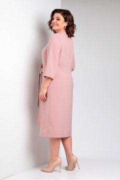 Платье с высоким разрезом и V-образным вырезом Liona Style 896 персиковый - фото 3