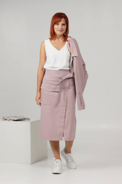 Костюм джинсовый жакет и брюки свободного кроя Соджи 608 сиреневый - фото 4