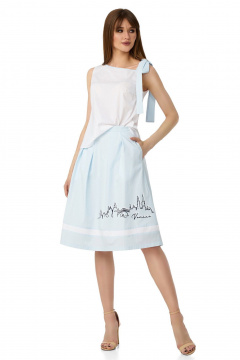 Летний комплект блузка и юбка с принтом для повседневности Condra 10070 - фото 1