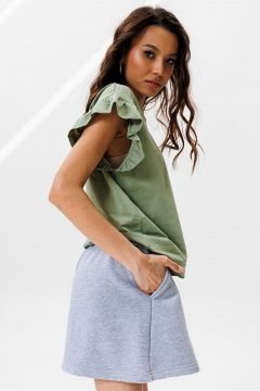 Шорты спортивные трапециевидные с высоким поясом GO F2002/50-04. 164-170 - фото 4