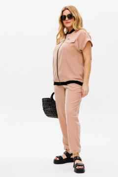 Костюм из вискозы брюки и жакет, летний комфорт Michel chic 1372 бежевый - фото 4