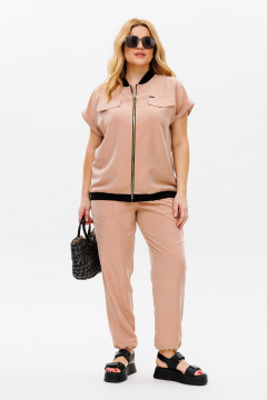 Костюм из вискозы брюки и жакет, летний комфорт Michel chic 1372 бежевый - фото 2