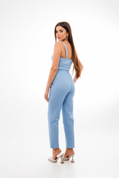 Брюки из хлопка с боковыми карманами, летний стиль Anelli 518 голубой - фото 4