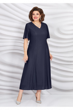 Деловое платье из шифона с аппликацией из страз и рельефами Mira Fashion 5398-2 - фото 1