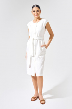 Классическое платье-халат из струящейся ткани FOXY FOX 1550 белый - фото 1