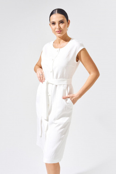 Классическое платье-халат из струящейся ткани FOXY FOX 1550 белый - фото 3