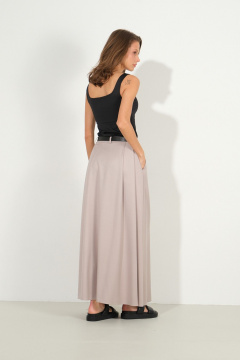 Юбка-макси с глубокими складками и карманами Luitui R2061 песочный - фото 3