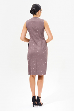 Платье с классическим принтом горох, карманами и двубортным кроем FOXY FOX 1559 бежевый - фото 2