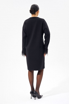 Платье свободного силуэта из трикотажа с перьями FOXY FOX 1566 - фото 2