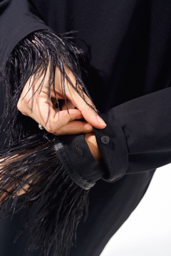 Платье свободного силуэта из трикотажа с перьями FOXY FOX 1566 - фото 5