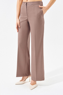 Летние женские брюки в классическом стиле с стрелками FOXY FOX 1568 коричневый - фото 1