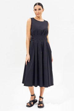 Платье А-силуэта с карманами из хлопкового поплина FOXY FOX 1569 черный - фото 1