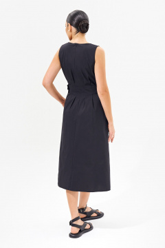 Платье А-силуэта с карманами из хлопкового поплина FOXY FOX 1569 черный - фото 2