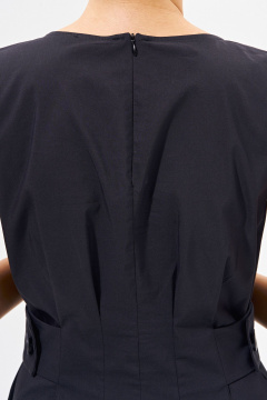 Платье А-силуэта с карманами из хлопкового поплина FOXY FOX 1569 черный - фото 4