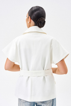 Джинсовый жилет свободного кроя с прорезными карманами FOXY FOX 1579 молочный - фото 2