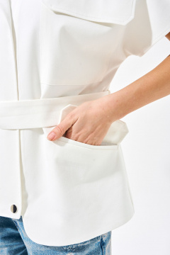 Джинсовый жилет свободного кроя с прорезными карманами FOXY FOX 1579 молочный - фото 4