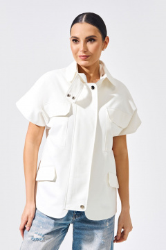 Джинсовый жилет свободного кроя с прорезными карманами FOXY FOX 1579 молочный - фото 3